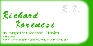 richard korencsi business card